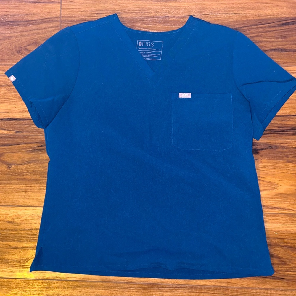 Figs dark blue top
